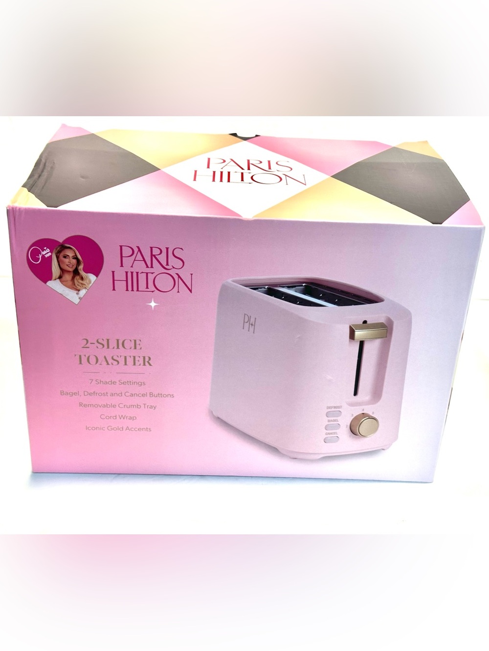 Paris Hilton 2 Slice Pink Toaster /  7 Shade Settings